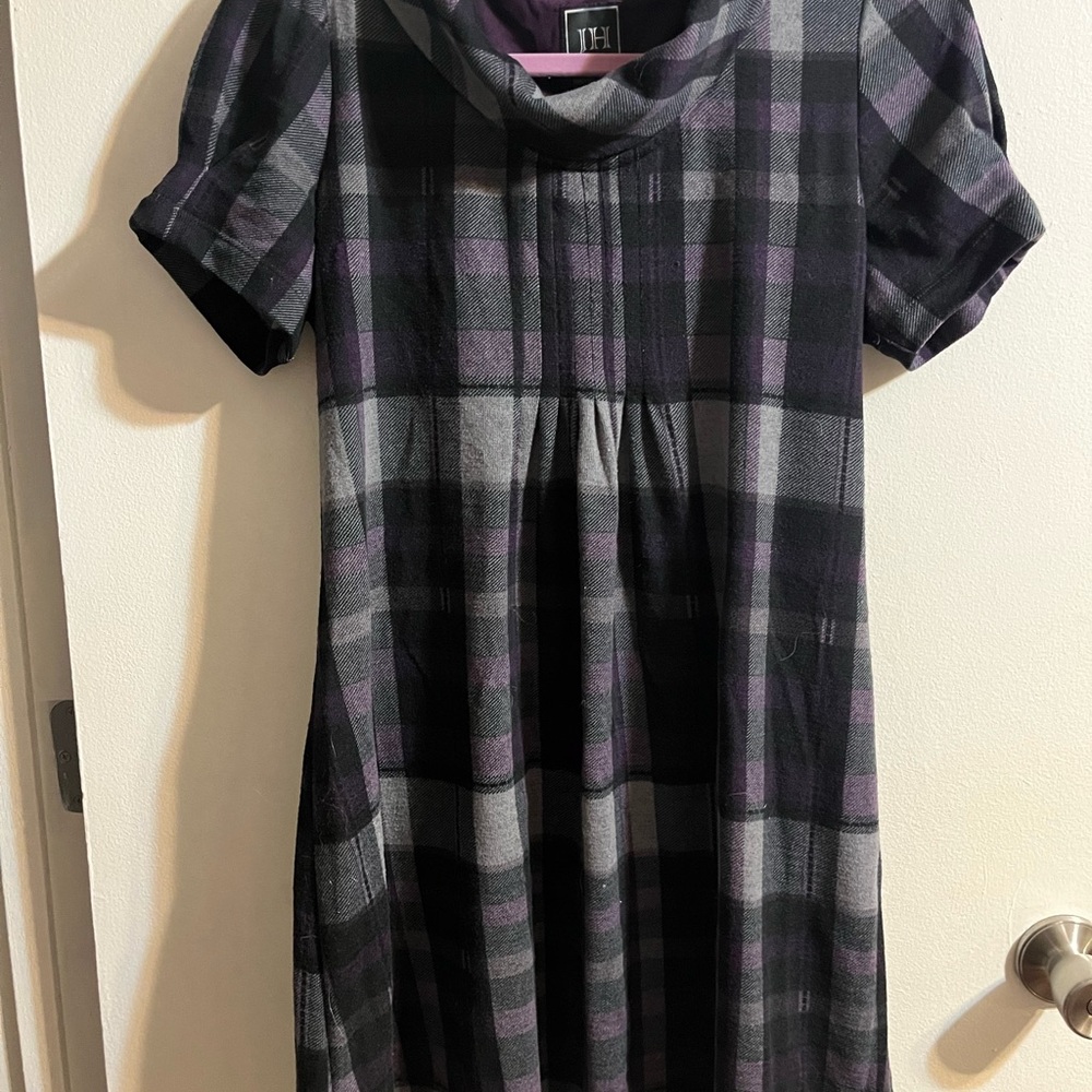IH Plaid Dress - Black and Purple